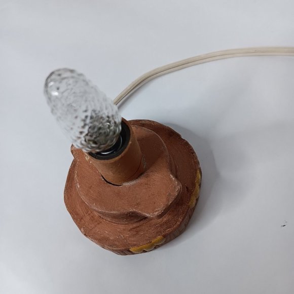 Vintage Handmade Ceramic Owl Light Hobbyist Hand Painted Electric Bird Lamp - Picture 10 of 16